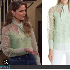 Sandro green blouse with cami inside